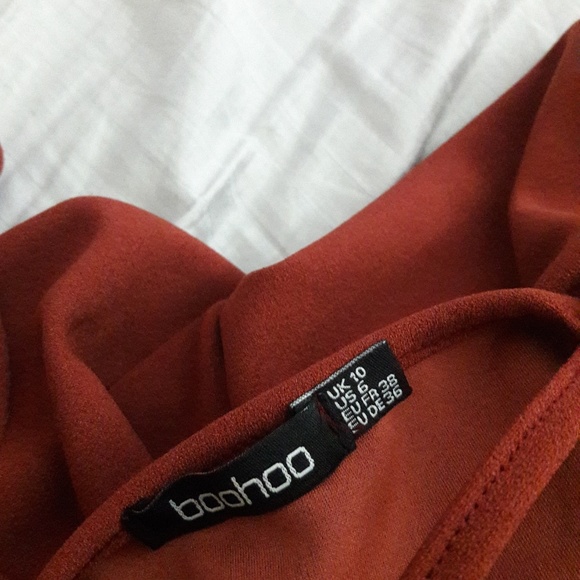 Boohoo maternity red orange dress size 6 - Picture 8 of 8